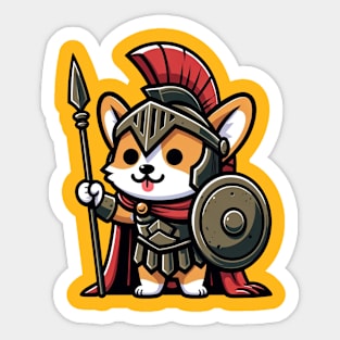 Spartan warrior corgi Sticker